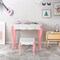 Kids Vanity Princess Makeup Dressing Table Stool Set with Mirror and Drawer